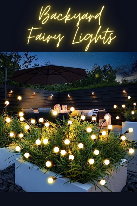 These garden lights are designed to swaying and dancing with the wind looks like a cluster of fireflies flying in the courtyard, which can add a lot of vitality to your garden. 4 pack firefly lights with total 24 bright LED light bulbs create a romantic atmosphere. #Whimsical #Fairylights #OutdoorLights #BackyardLights #WhimsicalBackyard #Affiliate Whimsical Backyard, Pathway Decoration, Yard Pathway, Light Up Balloons, Fairy Lights Garden, Fairy Lights Decor, Decoration Lamp, Magic Christmas, Firefly Lights