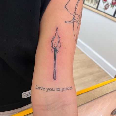 Women Simple Tattoos, Burning Match Tattoo, Match Tattoo, Tattoo Minimal, Fine Line Tattoo, Line Tattoo, Sister Tattoos, Fine Line, Minimalist Tattoo