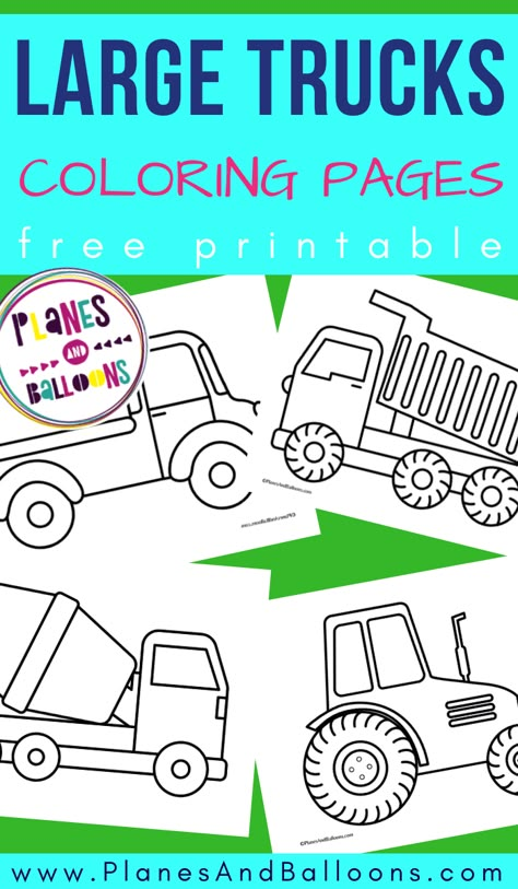 Transportation Coloring Pages Preschool Free, Construction Trucks Printable Coloring Pages, Transportation Preschool Theme Bulletin Boards, Transportation Coloring Pages Free, Construction Free Printables, Construction Truck Craft, Construction Theme Preschool Activities Free Printable, Free Transportation Printables Preschool, Construction Theme Crafts Preschool