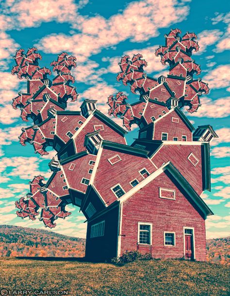 Red School House, Make A Photo Collage, Crazy Houses, Unusual Buildings, Bizarre Art, Unusual Homes, Surrealism Photography, Unique Buildings, Visionary Art