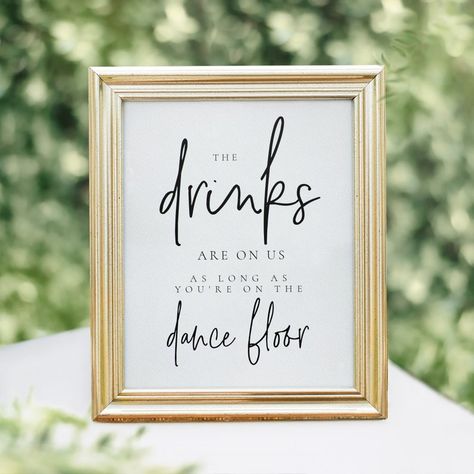 Beverage Signs For Wedding, The Drinks Are On Us Wedding Sign, Drinks On Us Wedding Sign, Cricut Bar Signs, The Drinks Are On Us Sign, Drinks Are On Us Wedding Sign, Reception Drink Station, Wedding Open Bar, Cocktail Decor