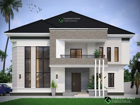 Simple Duplex House Design, House Structure Design, Modern Bungalow House Design, Bungalow Style House Plans, Latest House Designs, Modern Small House Design, Classic House Exterior, Pintura Exterior, Classic House Design