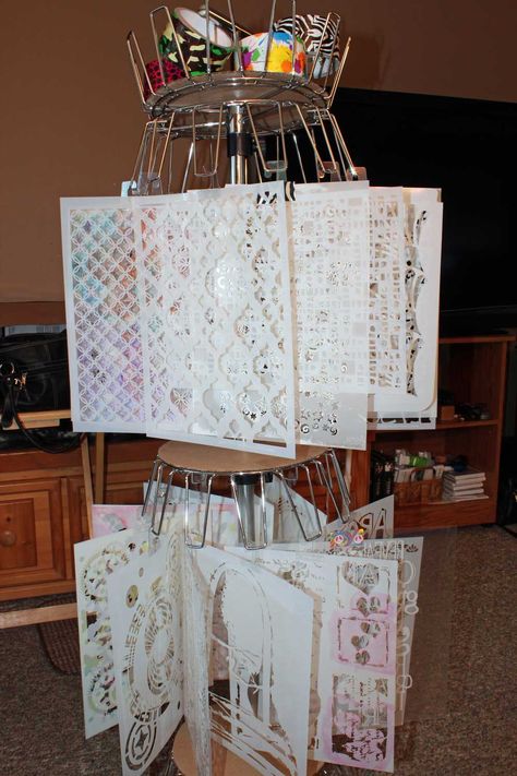 StencilGirl Talk: Creative Ways to Store Your Stencils Stencil Storage Ideas, Stencil Storage, House Hacks Diy, Wire Lampshade, House Plan With Loft, Student Christmas Gifts, Stencil Projects, Ways To Organize, Creative Spaces