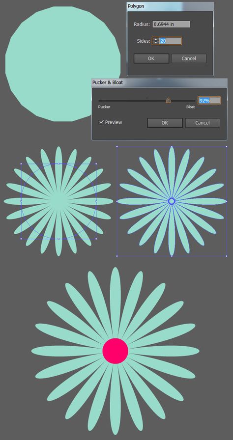 Create a simple, shape-driven floral pattern with Adobe Illustrator. Use polygons to make each of the pattern's elements, distort them with vector effects, and use the Pattern Options panel in order to bring your design together. | Difficulty: Beginner; Length: Medium; Tags: Vector, Adobe Illustrator, Pattern, Illustration Digital Art Tutorial Photoshop, Illustrator Tricks, Flowers Pattern Design, Logos Photography, Inkscape Tutorials, Logos Vintage, Logos Retro, Adobe Illustrator Design, Pattern Photography