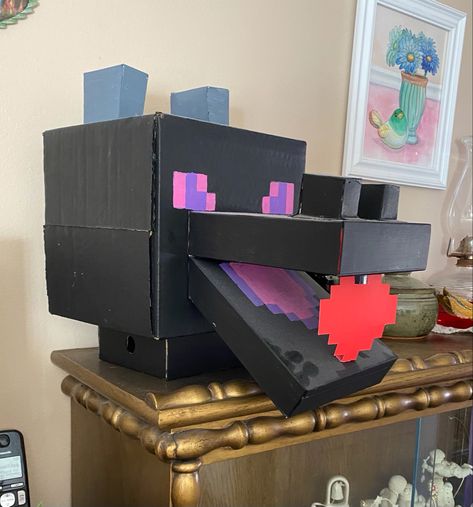 Enderman Valentines Boxes, Minecraft Zombie Valentine Box Ideas, Ender Dragon Valentines Boxes, Valentines Box Minecraft, Light Up Valentines Boxes, Miles Morales Valentine Box Ideas, Minecraft Valentines Box Ideas, Wolf Valentines Box Ideas, Minecraft Valentines Boxes For Boys