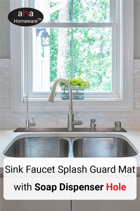 Keep Faucet Countertop Dry! - No more wiping after every wash. Splash Guard Kitchen, Sink Backsplash, Sink Splash Guard, Splatter Screens, Sink Mats, Sink Kitchen, Sink Countertop, Backsplash Ideas, Kitchen Space