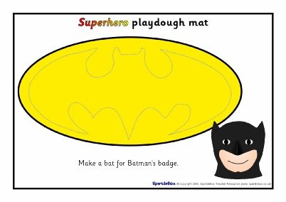 Superhero Playdough Mats (SB2258) - SparkleBox Superhero Playdough, Batman Badge, Play Dough Mats, Dough Mats, Playdough Mats, Joyful Noise, Play Dough, Therapy Ideas, Preschool Ideas