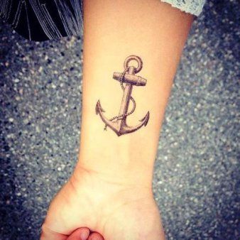 Traditional Anchor Tattoo, Small Anchor Tattoos, Small Anchor, Badass Girl, Anchor Tattoo Design, Anker Tattoo, Cool Wrist Tattoos, Anchor Tattoos, Wrist Tattoos For Guys