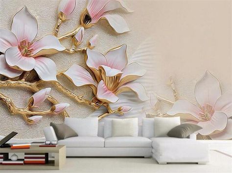 3d Living Room, 3d Wall Stickers, 3d Wallpaper Living Room, Custom Photo Wallpaper, 3d Wallpaper Mural, Living Room Murals, 3d Wallpaper For Walls, Flower Mural, 3d Wall Murals