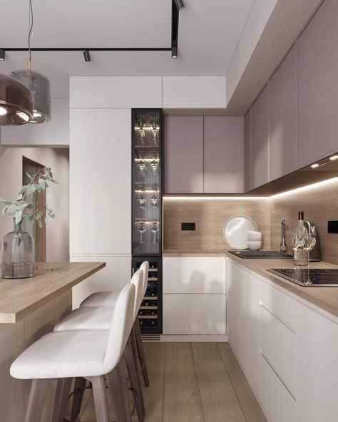 Luxury Kitchen Cabinets, Modern Kitchen Cabinet Design, Modern Kitchen Interiors, Kitchen Design Modern White, Kitchen Interior Design Decor, Kitchen Interior Design Modern, Kitchen Design Plans, Kitchen Decor Modern, House Design Kitchen