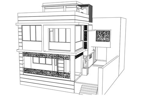 AutoCAD Drawing Isometric View Of Modern House Building Design - Cadbull Isometric Building Drawing, Isometric Drawing House, House Building Design, Modern Building Design, Civil Architecture, Isometric Drawings, Autocad Isometric Drawing, Drawing Online, Isometric Drawing