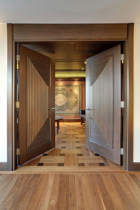 Custom Wood Interior Doors | Custom Interior Solid Wood Doors, Custom Ridges DBI-580 DD - Glenview Haus - Custom Doors, Wine Cellars and Cabinets in Chicago Wooden Double Front Doors Entrance, Double Front Doors Entrance, Wooden Double Front Doors, Interior Double Doors, Mahogany Door, Custom Interior Doors, Double Doors Interior, Big Doors, Wood Entry Doors