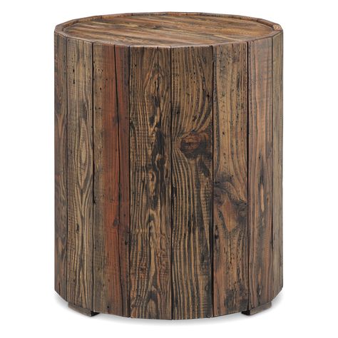 Unique End Tables, Belfort Furniture, Reclaimed Wood Floors, Rustic Side Table, Round Cocktail Tables, Urban Decor, Round End Table, Reclaimed Pine, Tree Trunks