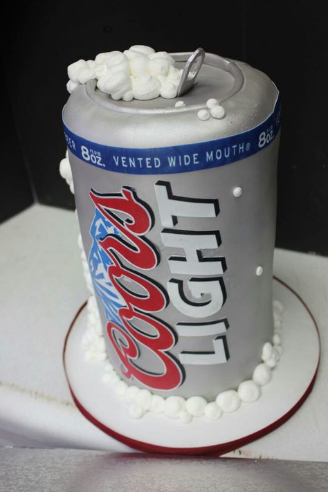 Beer Grooms Cake, Can Cakes, Beer Can Cakes, Taco Cake, Cake In A Can, Dad Birthday Cakes, Beer Cake, Cool Cake Designs, Cakes For Men