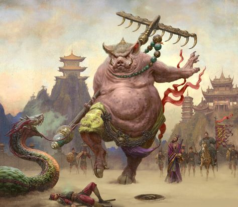 ArtStation - Journey to the East 3, Big Pig, Russell Marks Giant Creatures, Pig King, Big Pigs, Pig Character, Teenage Mutant Ninja Turtles Artwork, Project Work, Pig Art, Ninja Turtles Artwork, Fiction Idea