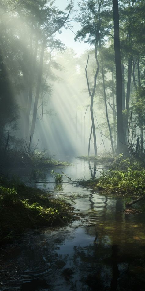 Swamp Pretty Swamp Aesthetic, Swamp Landscape Photography, Swamp Aesthetic Wallpaper, Swamp Landscape Art, Florida Swamp Aesthetic, Fantasy Marsh, Swamp Aesthetic Dark, The Drowned Woods, Swamp Pictures