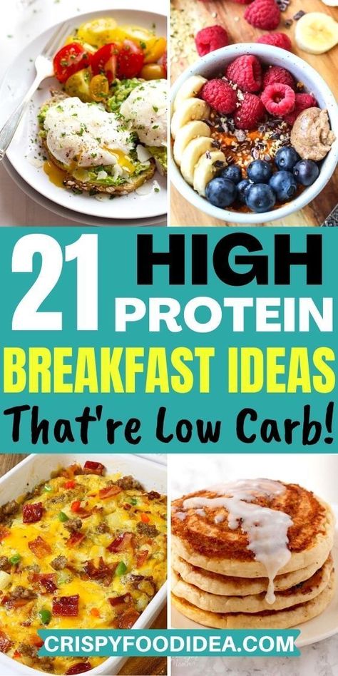 High Protein Breakfasts, Low Cal Breakfast, High Protein Low Carb Breakfast, High Protein Breakfast Ideas, Protein Breakfast Ideas, Healthy High Protein Breakfast, High Fiber Breakfast, High Protein Breakfast Recipes, Low Calorie Breakfast