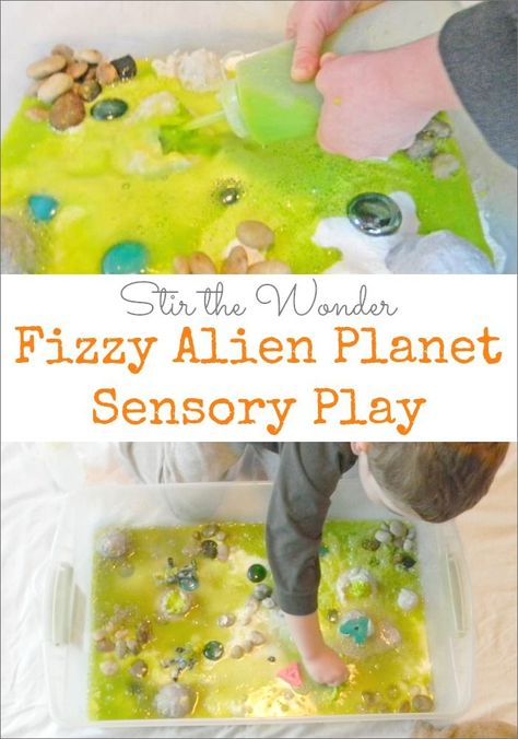 Planets Activities, Space Preschool, Kids Sensory Play, Alien Crafts, Sensory Tubs, Space Project, Baking Fun, Space Activities, The Letter A