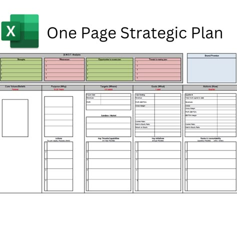 One Page Strategic Plan Template, Administration Plan, Leader Standard Work Template, Business Strategy Plan, Strategic Plan, Information Board Ideas, Business Plan, Life Plan Template, One Page Business Plan