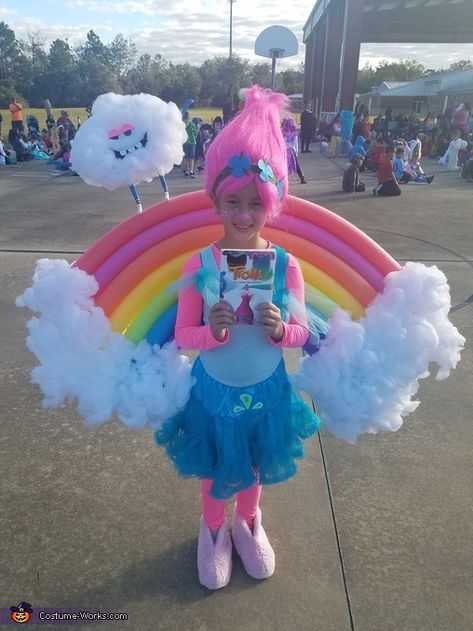 Rainbow Halloween Costume, Halloween Costumes Kids Homemade, Diy Fantasia, Best Diy Halloween Costumes, Troll Costume, Halloweenský Makeup, Rainbow Halloween, Princess Poppy