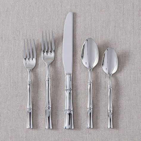 Amazon.com: Fortessa 5PPS-127-20PC Royal Pacific 18/10 Steel Flatware 20 Piece Place Setting, Polished Stainless: Kitchen & Dining Beautiful Flatware, Bamboo Flatware, Flatware Storage, Chinoiserie Chic, Dinner Fork, Stainless Steel Flatware, Dessert Spoons, Serving Utensils, Salad Servers