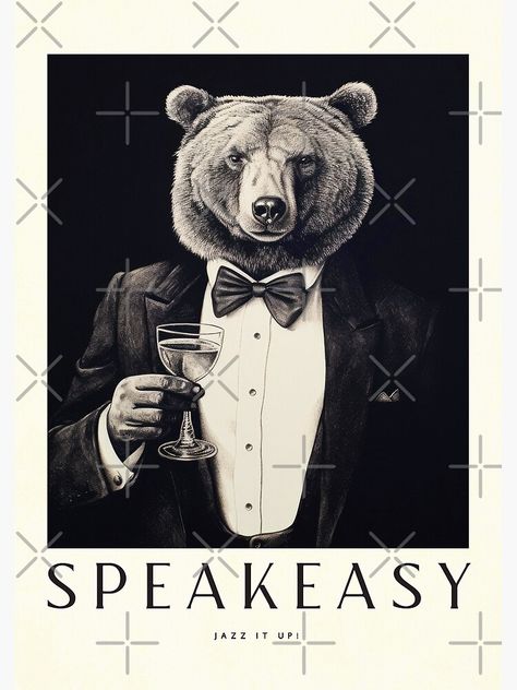 "Roaring Twenties Speakeasy Jazz Age Black & White Cocktail Vintage Wall Art for Bar Decor" Poster for Sale by PinkNomad Speakeasy Decor Bar, Kava Bar, Wall Art For Bar, Speakeasy Decor, Art For Bar, Cocktail Vintage, Speak Easy, White Cocktails, Bar Poster