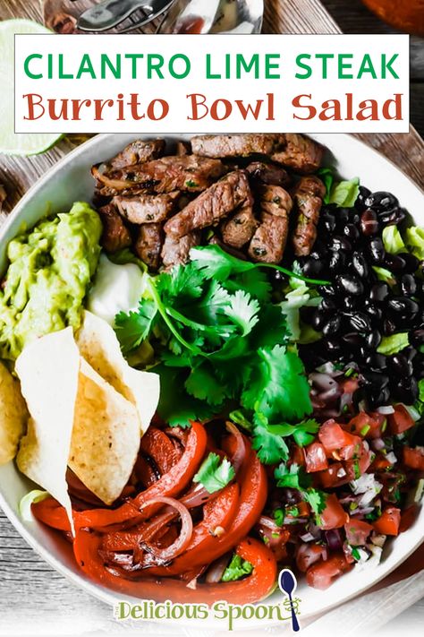 Burrito Steak, Cilantro Lime Steak, Container Meals, Steak Burrito Bowl, Lime Steak, Steak Burrito, Meal Bowls, Fajita Bowl, Bowls Recipes