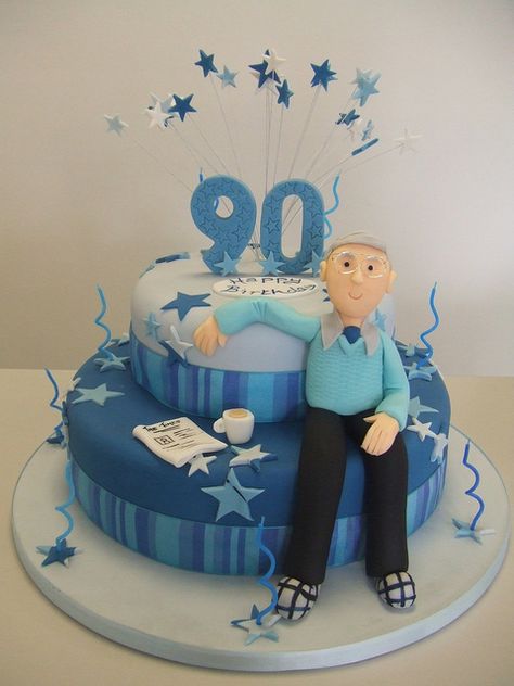 centerpieces for 90th birthday party | Pin Cake 90th Birthday Display For Studio By Jules Cake on Pinterest 90th Birthday Cake Ideas, Grandpa Birthday Cake, Male Cakes, Birthday Cake For Men, Cake For Men, Birthday Cake Roses, Cake Design For Men, 90th Birthday Cakes, 70th Birthday Cake