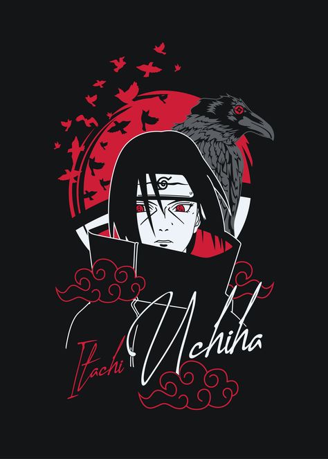 Itachi Tshirt Design, Naruto T Shirt Design Ideas, Itachi Uchiha Design, Itachi Tshirt, Anime T Shirt Design Ideas, Itachi Design, Anime Tshirt Design Ideas, Minimalista Disney, Anime Tshirt Design