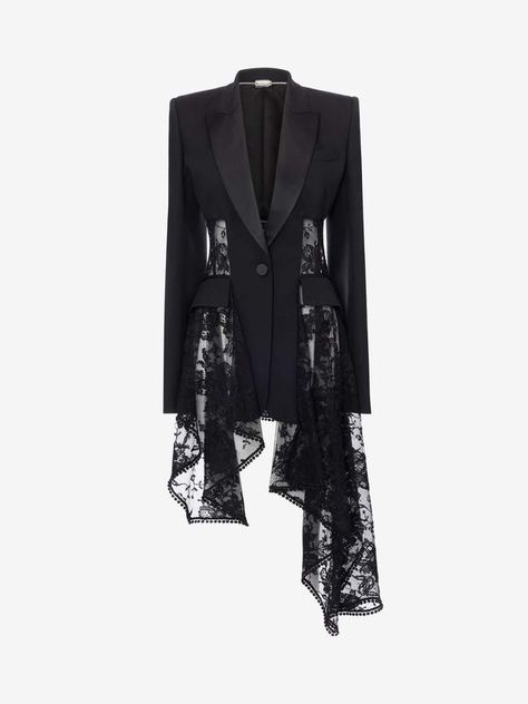 #affiliatead -- Alexander Mcqueen Lace Drape Corset Jacket -- #chic only #glamour always Corset Jacket, Alexander Mcqueen Jacket, Mcqueen Fashion, Lace Jacket, Kpop Fashion Outfits, Wool Blazer, Women Lace, Luxury Outfits, Evening Wear