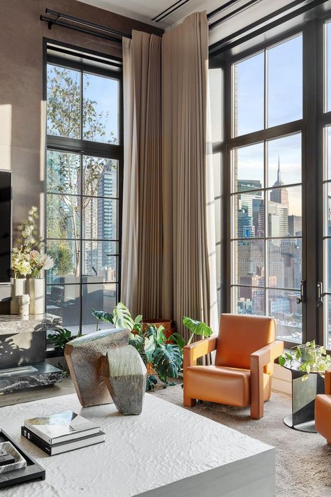 Penthouse Apartment New York, Manhattan Penthouse, Penthouse Living, New York Penthouse, French Oak Flooring, Trevor Noah, Modern Luxe, Manhattan Apartment, Penthouse Apartment