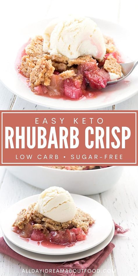 Sugar Free Rhubarb Crisp, Keto Rhubarb Desserts, Keto Rhubarb Recipes Easy, Keto Rhubarb Crisp, Healthy Rhubarb Recipes Sugar Free, Low Sugar Rhubarb Recipes, Keto Rhubarb Recipes, Sugar Free Rhubarb Recipes, Dessert Crisp