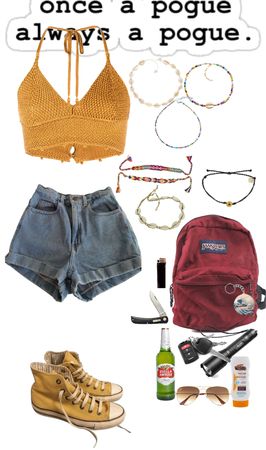 Pogue Life Outfit, Outfit Ideas Beach Summer, Pouge Life Outfit Aesthetic, Summer Outfit Boards Aesthetic, Pogues Vs Kooks Outfits, Kiara Outer Banks Shoes, Pouge Life Inspired Outfits, Pouges Life Outfits, Pouge Life Outfit For School