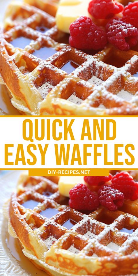 Whip up quick and easy waffles in no time with this recipe. Perfect for busy mornings or lazy weekends. Quick Easy Waffle Recipe, How To Make Waffle Mix Recipe Easy, Waffles Easy Recipe, Easy Waffle Maker Recipes, Best Homemade Waffles, Waffle Easy Recipe, Quick And Easy Waffle Recipe, Pancake And Waffle Mix Recipe, Vanilla Waffle Recipe