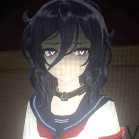 Oka Ruto / Yandere Simulator / Yan Sim / Oka / Occult Club Leader / Pfp / Profile Picture / Icon Yandere Simulator, Anime Character, Black Hair, Red, Hair, Anime, White, Black