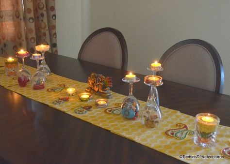 Tea Candle Holders Diy, Diy Tea Light Candle Holders, Diwali Decoration Lights, Diy Candle Sticks, Ganesh Chaturthi Decoration, Diy Tea, Tea Light Candle Holders, Diwali Decoration Items, Diwali Decorations At Home