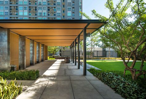 The Key Sathorn – Ratchapreuk by XSiTE Design Studio « Landscape Architecture Platform | Landezine Covered Walkway Architecture, Canopy Architecture, Corridor Design, Covered Walkway, Landscape Structure, Canopy Design, Landscape Architecture Design, Structure Architecture, Shade Structure