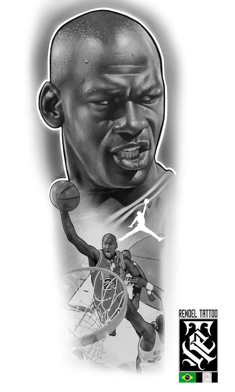 Gangsta Tattoos Full Back, Michael Jordan Tattoo Design, Michael Jordan Tattoo Ideas, Jordan Tattoo Design, Jordan Tattoo Ideas, Nba Tattoo, Michael Jordan Tattoo, Tattoo Stencils For Men, Jordan Tattoo