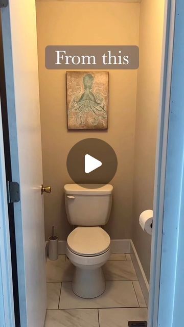 Very Small Toilet Room, Decorating Toilet Room, Watercloset Bathroom Makeover, Small Toilet And Bath, Small Loo Ideas, Little Toilet Ideas, Toilet Makeover Diy, Tiny Restroom Ideas, Over The Toilet Ideas