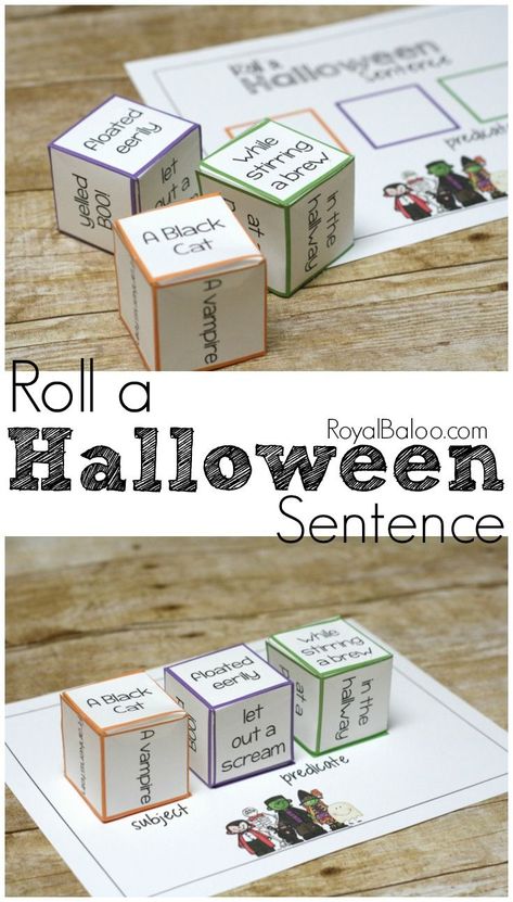 Halloween Literacy Activities, Halloween Sentences, Halloween Literacy, Halloween Lesson, Silly Sentences, Halloween Reading, English Curriculum, Subject And Predicate, Holiday Lessons