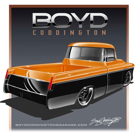 Boyd Coddington Cars, Hot Rod Movie, Boyd Coddington, 57 Chevy Trucks, Chevy Trucks Silverado, Transportation Art, Custom Chevy Trucks, 57 Chevy, Automotive Artwork