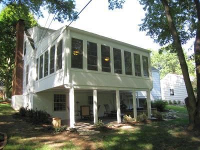 Room Addition Above Porch, Elevated Sunroom Addition, Elevated Sunroom, Cantilever Addition, Addition Plans, Family Room Addition, 4 Season Room, 3 Season Room, Four Seasons Room