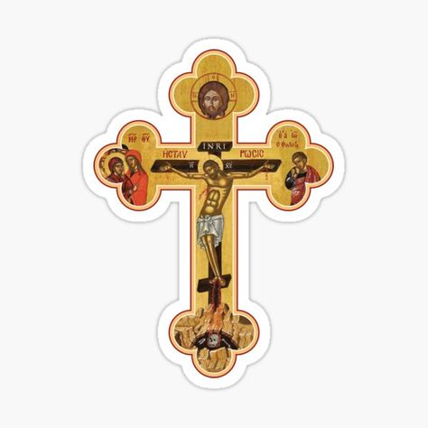 Orthodox Stickers for Sale | Redbubble Cross Icon, Orthodox Cross, Pretty Pens, Orthodox Icon, Tattoo Style Drawings, Russian Orthodox, Christian Symbols, Greek Orthodox, Stickers For Sale