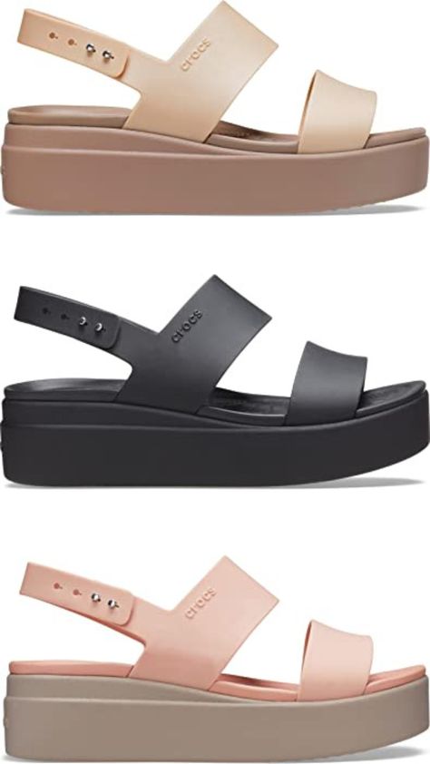 Crocs Women's Brooklyn Low Wedges Sandal Crocs Women Sandals, Fancy Crocs, Crocs Wedges, Crocs Women, Crocs Sandals, Low Wedge Sandals, Shoe Wishlist, Women's Crocs, Low Wedges