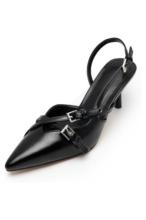 Cute black leather kitten heel slingback with buckles 

#kitten #heel #kittenheels #blackheel #slingback #fallfashion #y2k #trending #fashion Heels Closed Toe, Black Kitten Heels, Black Kitten, Slingback Heels, Heels For Women, Trending Fashion, Slingback Heel, Pump Dress, Fashion Toys