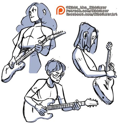 Playing Guitar Reference, Guitar Reference, Guitar Drawing, Reference Sheet, Body Reference Drawing, 캐릭터 드로잉, Poses References, Arte Sketchbook, Figure Drawing Reference