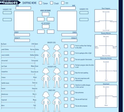 Oc Ship Chart Template, Character Ship Template, Oc Ship Template, Oc Fill Out Sheet, My Ship In 5 Minutes Template, Character Bio Template, Ship Template, Ship Chart, Oc Sheet