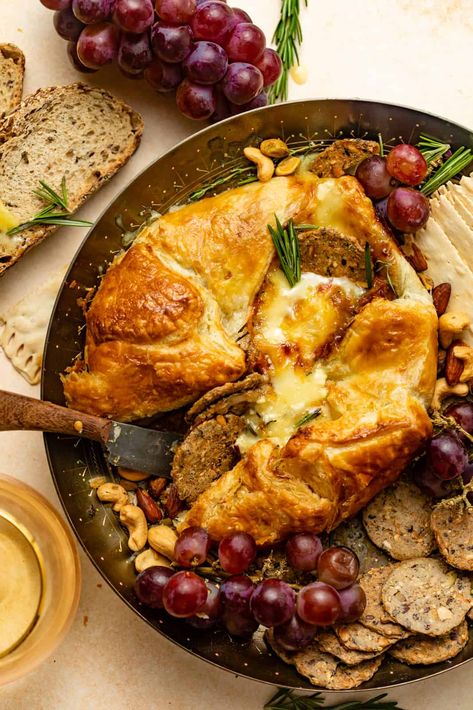 Baked Brie in Puff Pastry Puff Pastry Brie, Baked Brie En Croute, Pastry Brie, Gluten Free Indian Food, Baked Brie With Jam, Baked Brie In Puff Pastry, Brie In Puff Pastry, Brie En Croute, Caramelised Onion Tart