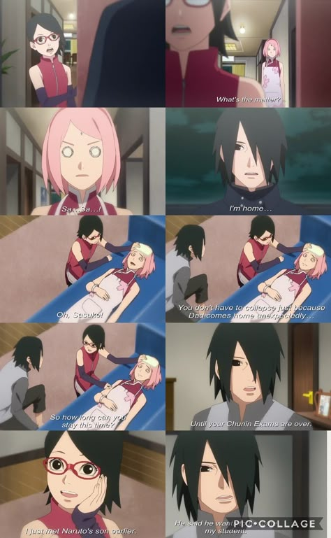 Sasuke comes home ❤️ Sakura faints and Sarada is happily shocked ❤️ Uchiha Family Moment on Episode 54 ❤️❤️❤️ Anime Naruto Sakura, Naruto Sakura And Sasuke, Sasuke And Sarada, Sakura X Sasuke, Sasuke X Sakura, Sasuke And Sakura, Sakura Anime, Sakura Sasuke, Naruto Sakura