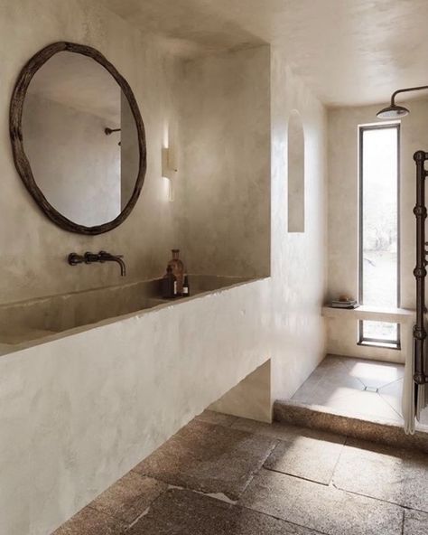 Plastered Bathroom, Tadelakt Bathroom, Bathroom Moodboard, Concrete Effect Paint, Spiritual Decor, Earth Homes, Toilet Design, Bathroom Inspiration Decor, Dream Bathroom